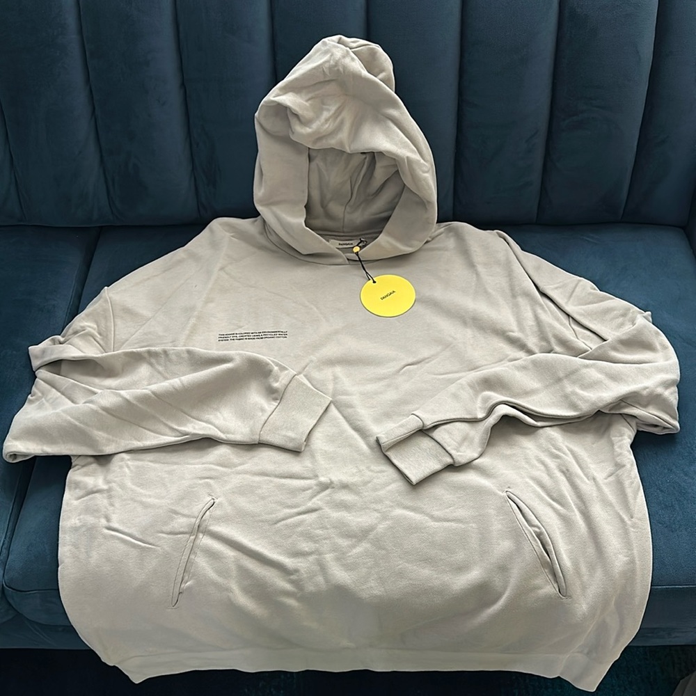 Pangaia Oversized Organic Cotton Hoodie Stone one size